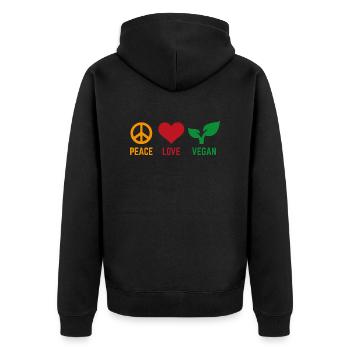 Paeg Vegan Veggie Gift - Veste à capuche bio Premium Unisexe - noir - Dos - Nico (187cm)