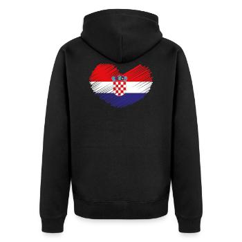Croatie coeur drapeau armoiries cadeau maison - Veste à capuche bio Premium Unisexe - noir - Dos - Nico (187cm)