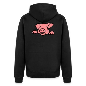 cochon tete - Veste à capuche bio Premium Unisexe - noir - Dos - Nico (187cm)