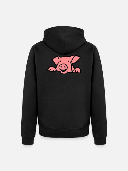 head pig - Unisex Premium Organic Zip Hoodie - black