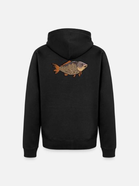 Grumpy Carp - Unisex Premium Organic Zip Hoodie - black