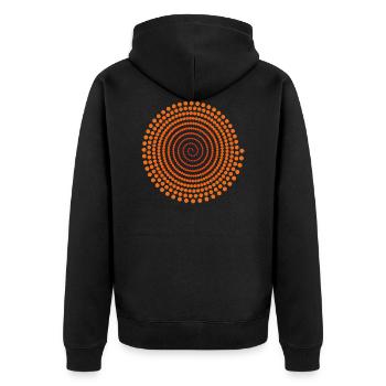Optical illusion free spiral geometry gift - Unisex Premium Organic Zip Hoodie - black - Back - Nico (187cm)
