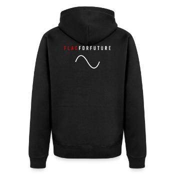 FLAC for Future Audiophile - Unisex Premium Organic Zip Hoodie - black - Back - Nico (187cm)