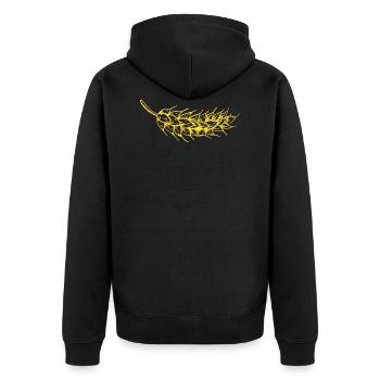 Getreide Korn Weizen Roggen Gerste Geschenk Idee - Unisex Premium Bio Zip Hoodie - Schwarz - Hinten - Nico (187cm)