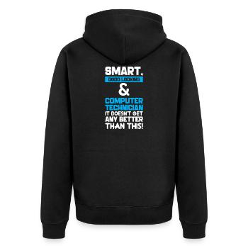Smart Good Looking Computer Technician - Unisex Premium Bio Zip Hoodie - Schwarz - Hinten - Nico (187cm)