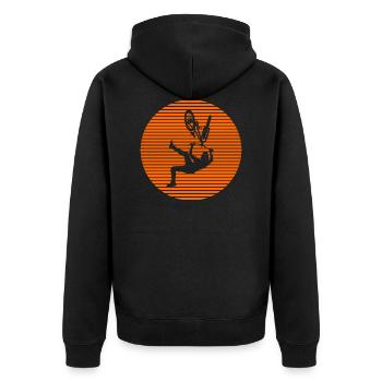 Dirt bike - Unisex Premium Organic Zip Hoodie - black - Back - Nico (187cm)