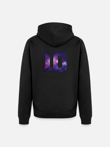 10 number years - Unisex Premium Organic Zip Hoodie - black