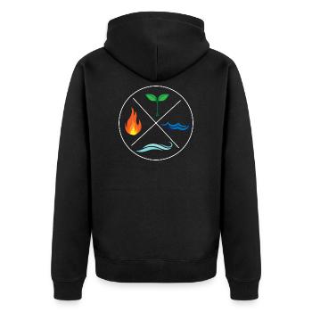 Quatre éléments de protection de l'environnement nature cadeau - Veste à capuche bio Premium Unisexe - noir - Dos - Nico (187cm)