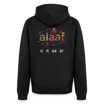 Alaaf Is In The Air Karneval Konfetti Kostüm Fun - Unisex Premium Bio Zip Hoodie - Schwarz - Hinten - Nico (187cm)