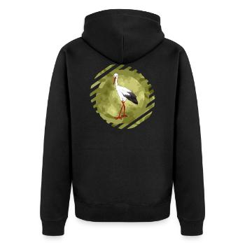 Storch - Unisex Premium Bio Zip Hoodie - Schwarz - Hinten - Nico (187cm)
