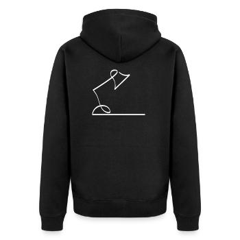 One line lamp white - Unisex Premium Organic Zip Hoodie - black - Back - Nico (187cm)