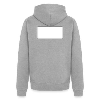 Haut panneau de signalisation modèle pour concevoir soi-même - Veste à capuche bio Premium Unisexe - gris chiné - Dos - Nico (187cm)
