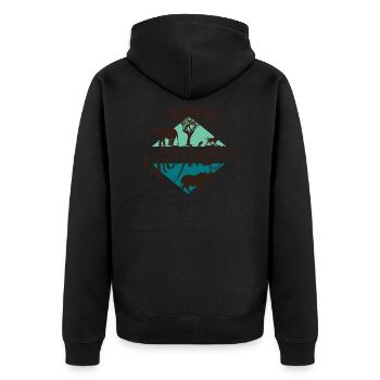 Wild Nature - Unisex Premium Bio Zip Hoodie - Schwarz - Hinten - Nico (187cm)