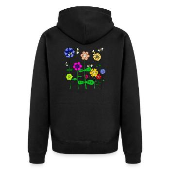 Fleurs et abeilles - printemps / été - Veste à capuche bio Premium Unisexe - noir - Dos - Nico (187cm)