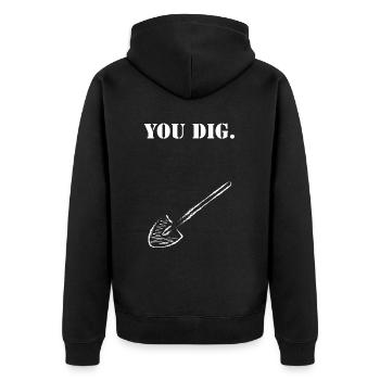 Sie graben Filmzitat das Gute das Schlechte das Hässliche - Unisex Premium Bio Zip Hoodie - Schwarz - Hinten - Nico (187cm)