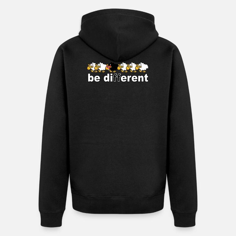 Sei anders Tauchen - Unisex Premium Bio Zip Hoodie - Schwarz