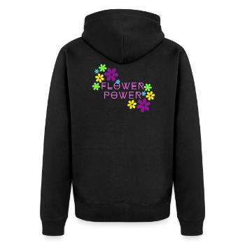 Flower power rose - Veste à capuche bio Premium Unisexe - noir - Dos - Nico (187cm)