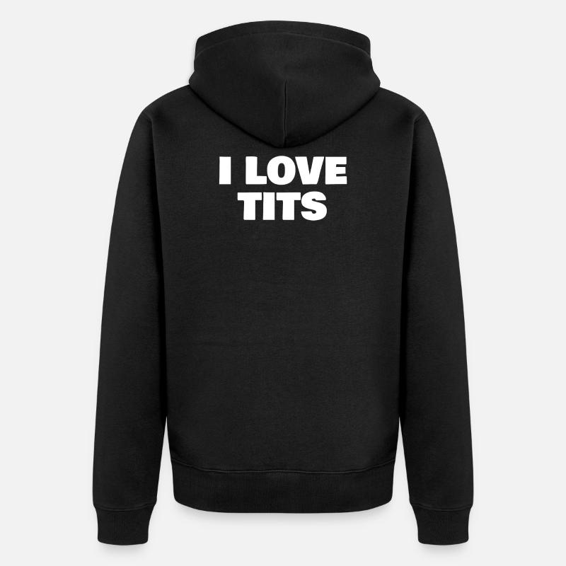 j'aime les seins - Veste à capuche bio Premium Unisexe - noir