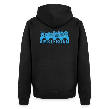 Cadeau de repère Skyline Amsterdam Hollande - Veste à capuche bio Premium Unisexe - noir - Dos - Nico (187cm)