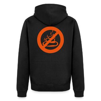 forbidden panel panel shit poop shit dung - Unisex Premium Organic Zip Hoodie - black - Back - Nico (187cm)