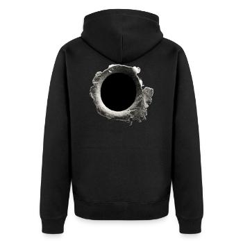 Gunshot - Unisex Premium Bio Zip Hoodie - Schwarz - Hinten - Nico (187cm)