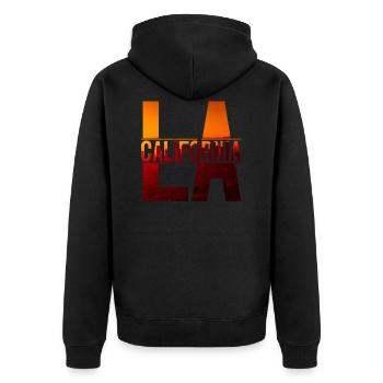 LA Californie - Veste à capuche bio Premium Unisexe - noir - Dos - Nico (187cm)