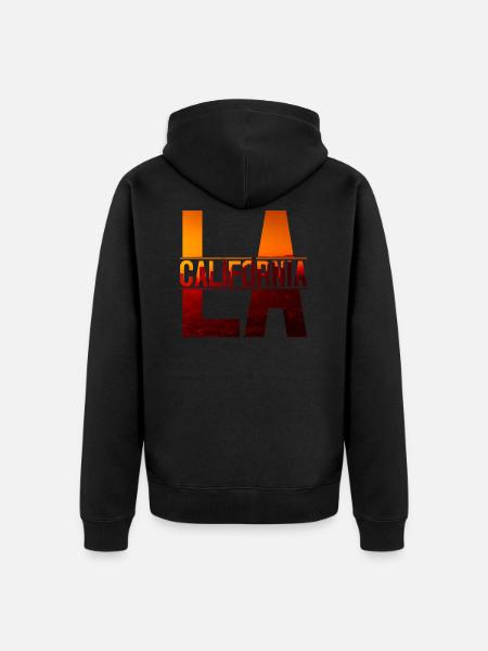 LA California - Unisex Premium Organic Zip Hoodie - black
