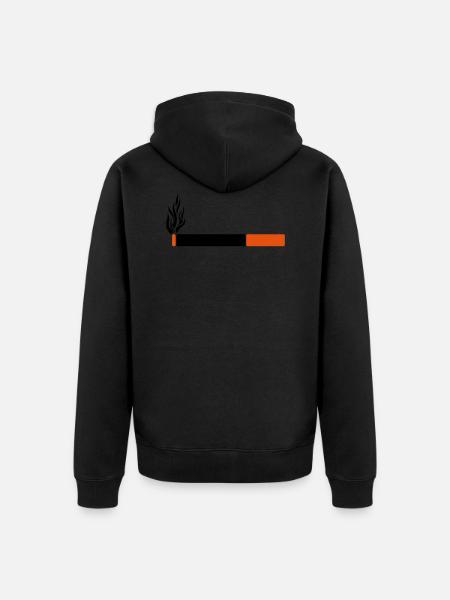 Zigarette Zigarette Zigarre Symbol ikone - Unisex Premium Bio Zip Hoodie - Schwarz