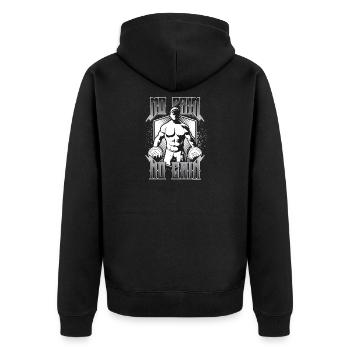 No Pain No Gain 💪🏼 Sport, Fitness, Lifting - Veste à capuche bio Premium Unisexe - noir - Dos - Nico (187cm)