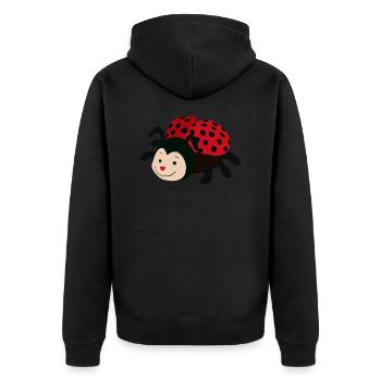 Douce petite coccinelle - Veste à capuche bio Premium Unisexe - noir - Dos - Nico (187cm)