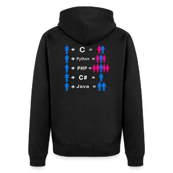 Programmeur - Veste à capuche bio Premium Unisexe - noir - Dos - Nico (187cm)