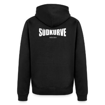 Südkurve München - Unisex Premium Bio Zip Hoodie - Schwarz - Hinten - Nico (187cm)