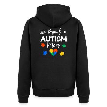 Proud Autism Mom Autisme Awareness Cadeau - Veste à capuche bio Premium Unisexe - noir - Dos - Nico (187cm)