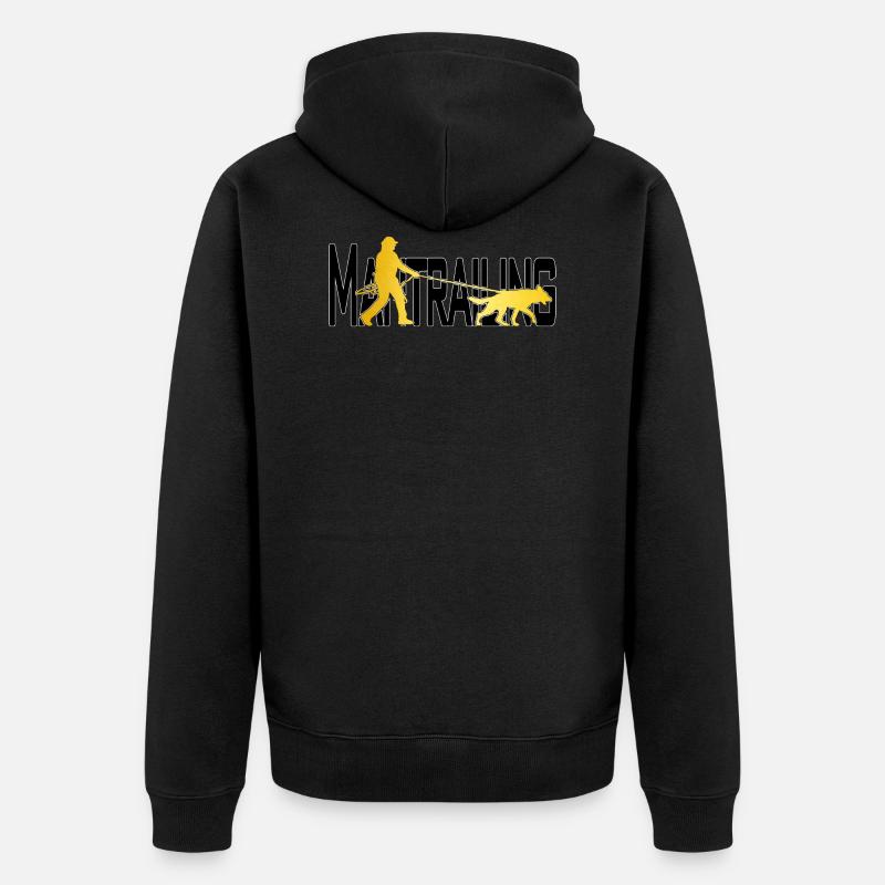 Mantrailing Gold/schwarz - Unisex Premium Bio Zip Hoodie - Schwarz