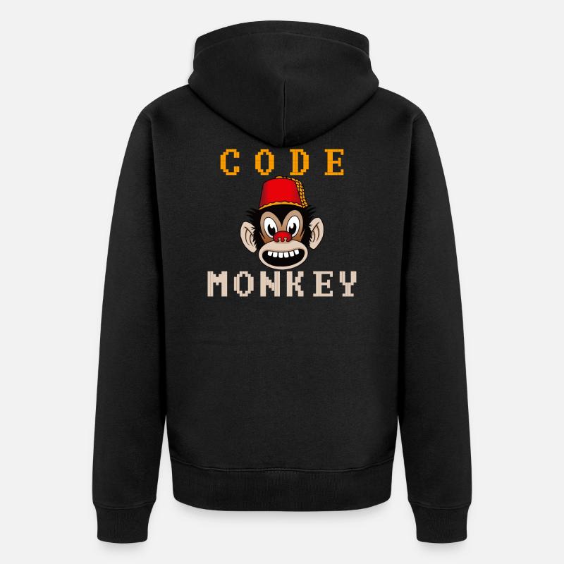 Code singe - Veste à capuche bio Premium Unisexe - noir