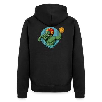 Water polo - Unisex Premium Organic Zip Hoodie - black - Back - Nico (187cm)