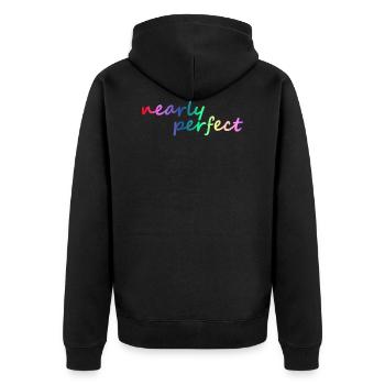 nearly perfect gradient - Unisex Premium Organic Zip Hoodie - black - Back - Nico (187cm)