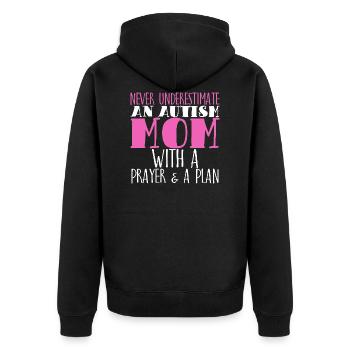 Never Underestimate à Autism Mom - Veste à capuche bio Premium Unisexe - noir - Dos - Nico (187cm)