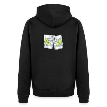 Gin glasses | Party alcohol booze tonic gifts - Unisex Premium Organic Zip Hoodie - black - Back - Nico (187cm)