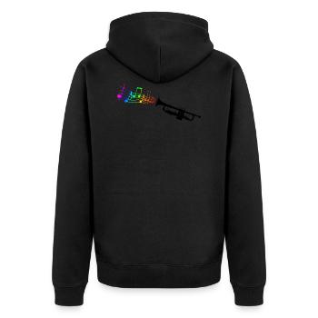 Trumpet with colorful music - Unisex Premium Organic Zip Hoodie - black - Back - Nico (187cm)