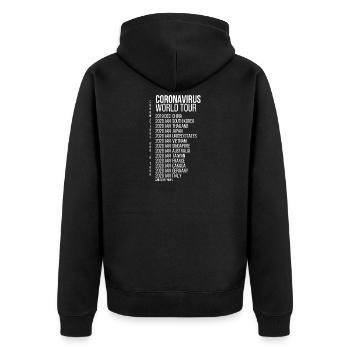 CoronaVirus World Tour - Unisex Premium Organic Zip Hoodie - black - Back - Nico (187cm)