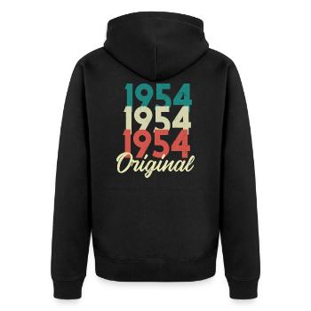 1954 Born Birth Birthday Birthday Gift - Unisex Premium Organic Zip Hoodie - black - Back - Nico (187cm)