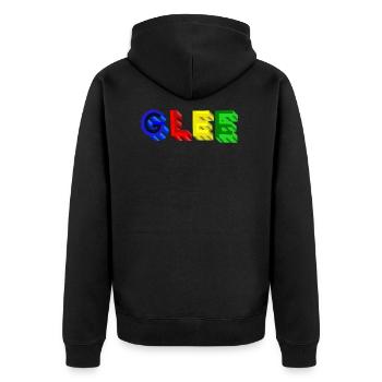 Glee? Idée cadeau colorée bleu rouge jaune vert - Veste à capuche bio Premium Unisexe - noir - Dos - Nico (187cm)