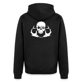 Swordfish Jolly Roger - Unisex Premium Organic Zip Hoodie - black - Back - Nico (187cm)