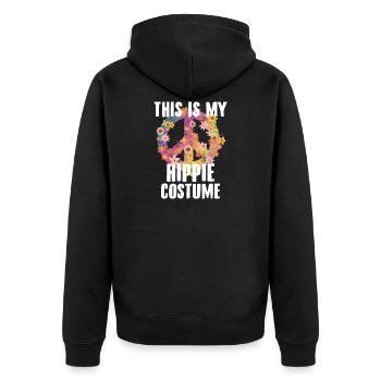 Hippie costume | Hippies outfit 60s gift ideas - Unisex Premium Organic Zip Hoodie - black - Back - Nico (187cm)