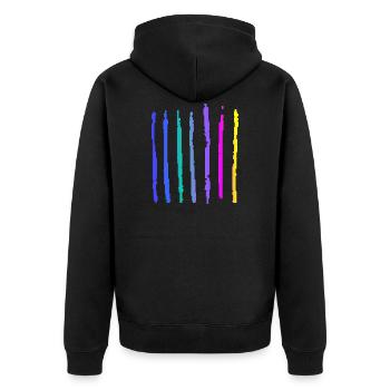 Colorful lines - Unisex Premium Organic Zip Hoodie - black - Back - Nico (187cm)