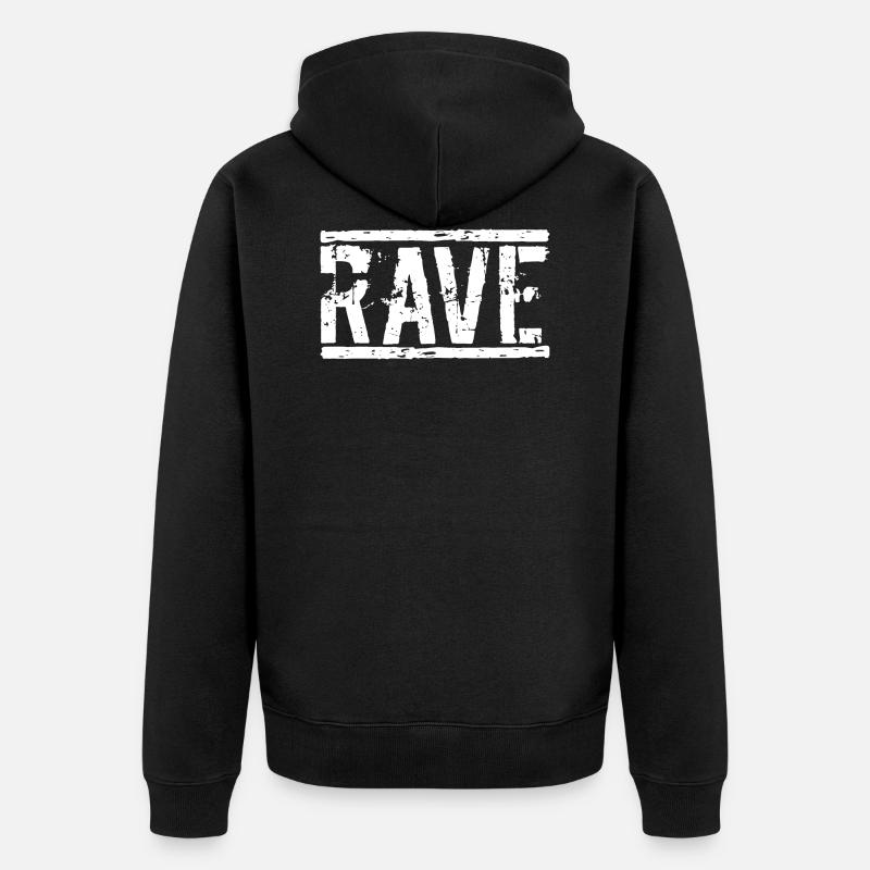 Rave techno - Veste à capuche bio Premium Unisexe - noir