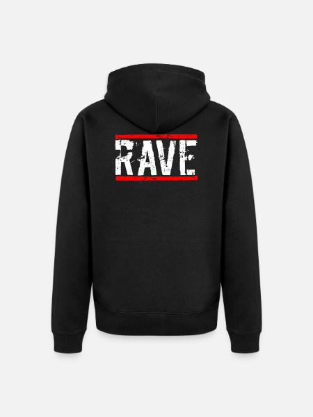 Rave techno - Veste à capuche bio Premium Unisexe - noir