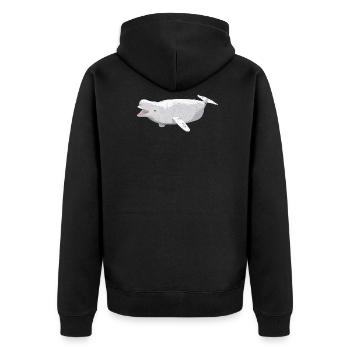 Beluga Wal, Geschenk, Geschenkidee - Unisex Premium Bio Zip Hoodie - Schwarz - Hinten - Nico (187cm)