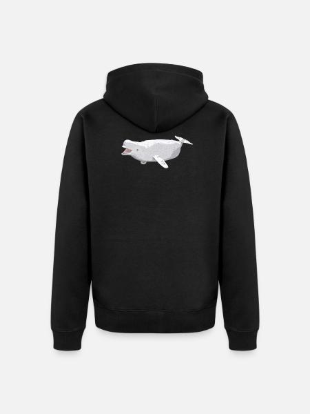 Beluga whale, gift, gift idea - Unisex Premium Organic Zip Hoodie - black